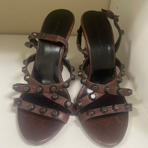 AUTHENTIC Balenciaga Brown Wedge Sandal Size 40
